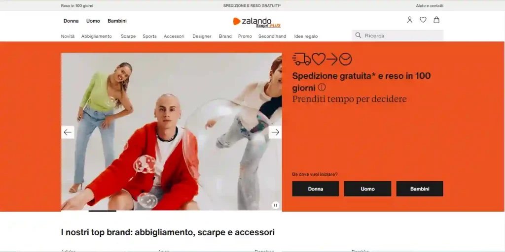 5. موقع Zalando.it