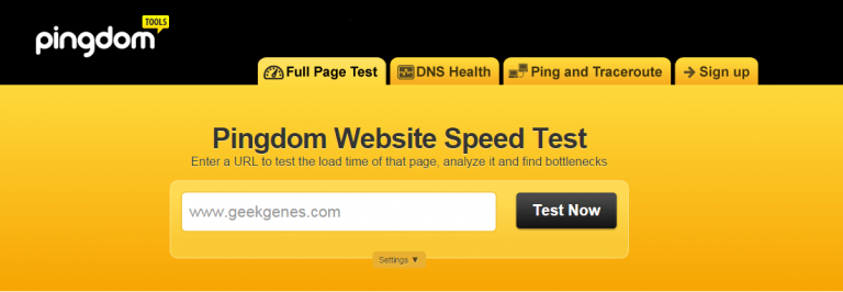 pingdom tools speedtest geekgenes