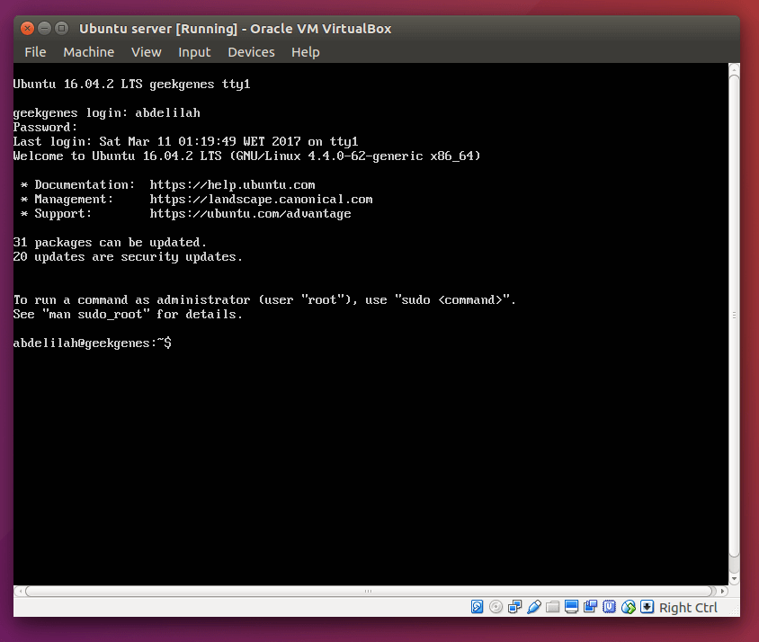 ubuntu server instalation