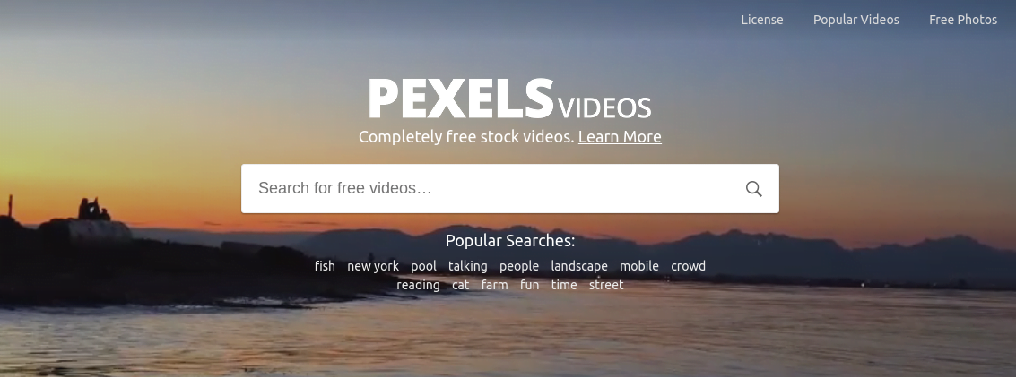 Pexels Videos site
