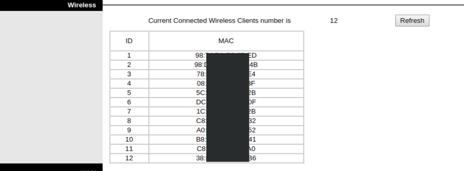 Wireless MAC Address Filter 2