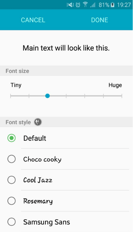 Display fonts android