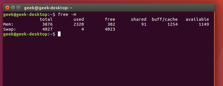 RAM info terminal