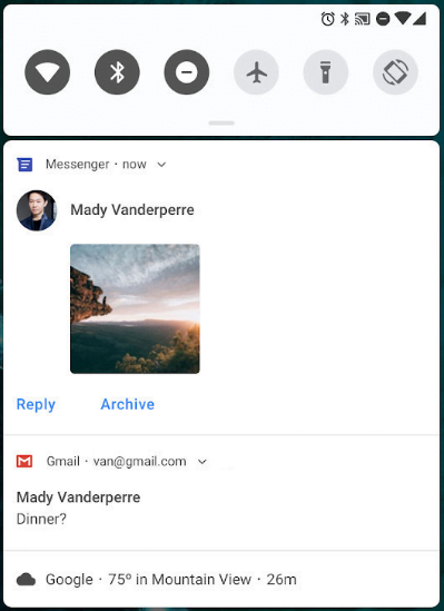 messaging experience android p